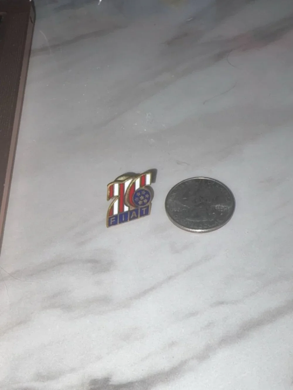 76 Fiat Enamel Pin - American Flag Design